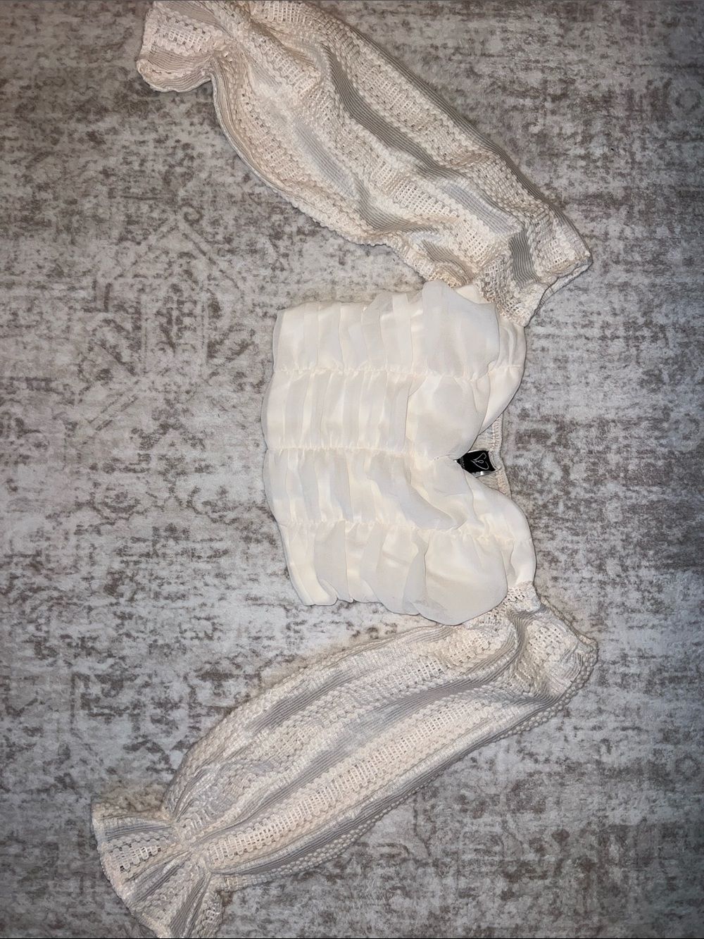 Windsor Cream Ruffled Bustier Top